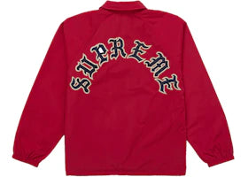 Supreme Old English Arc Coaches Jacket Red - authentic Supreme apparel