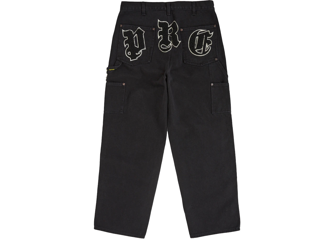 Supreme Old English Canvas Double Knee Painter Pant Black - vue secondaire A