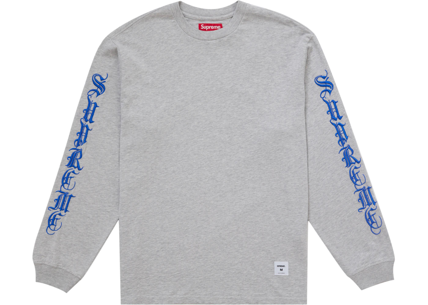 Supreme Old English L/S Top Heather Grey - vue 360