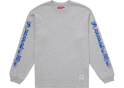 Supreme Old English L/S Top Heather Grey