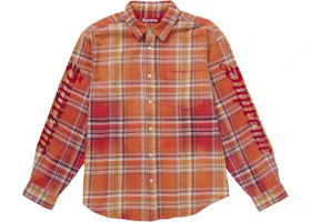 Supreme Old English Plaid Flannel Shirt Orange