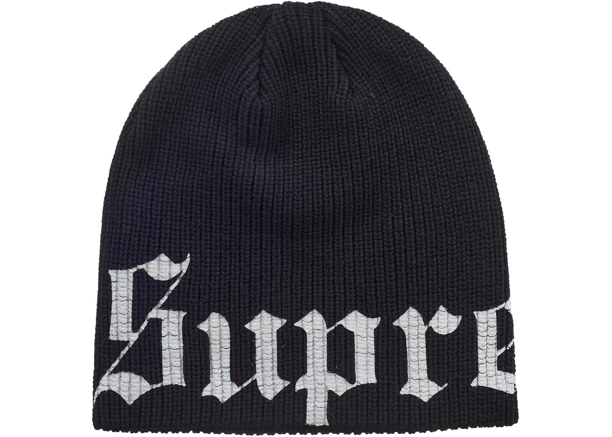 Supreme Old English Printed Beanie (SS26) Black - vue 360