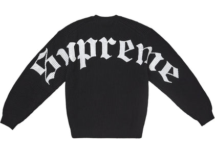 Supreme Old English Printed Sweater Black - authentic Supreme apparel
