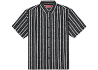 Supreme Old English Stripe Silk S/S Shirt Black