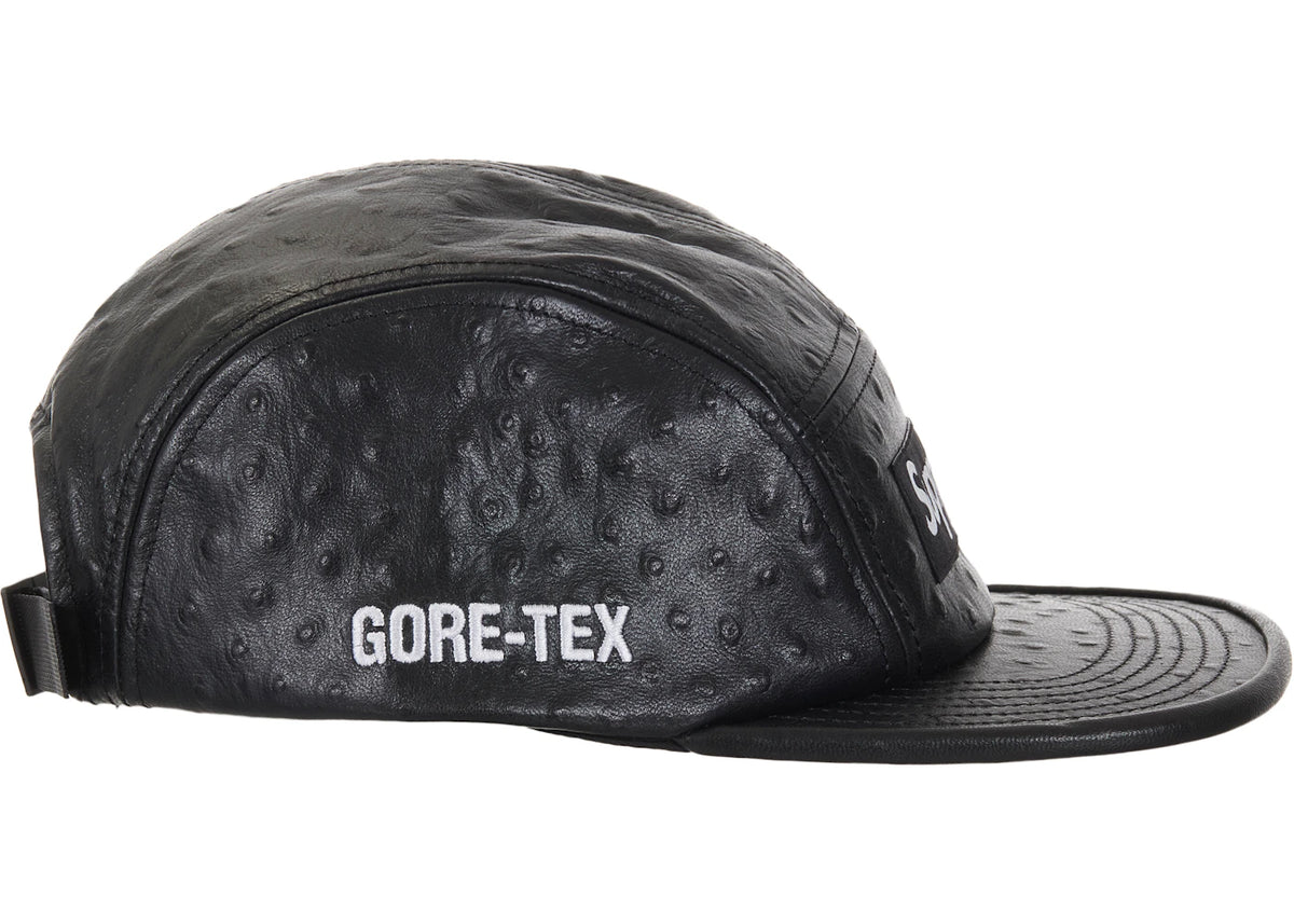 Supreme Ostrich Embossed Leather GORE-TEX Camp Cap Black - vue secondaire B