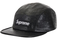 Supreme Ostrich Embossed Leather GORE-TEX Camp Cap Black