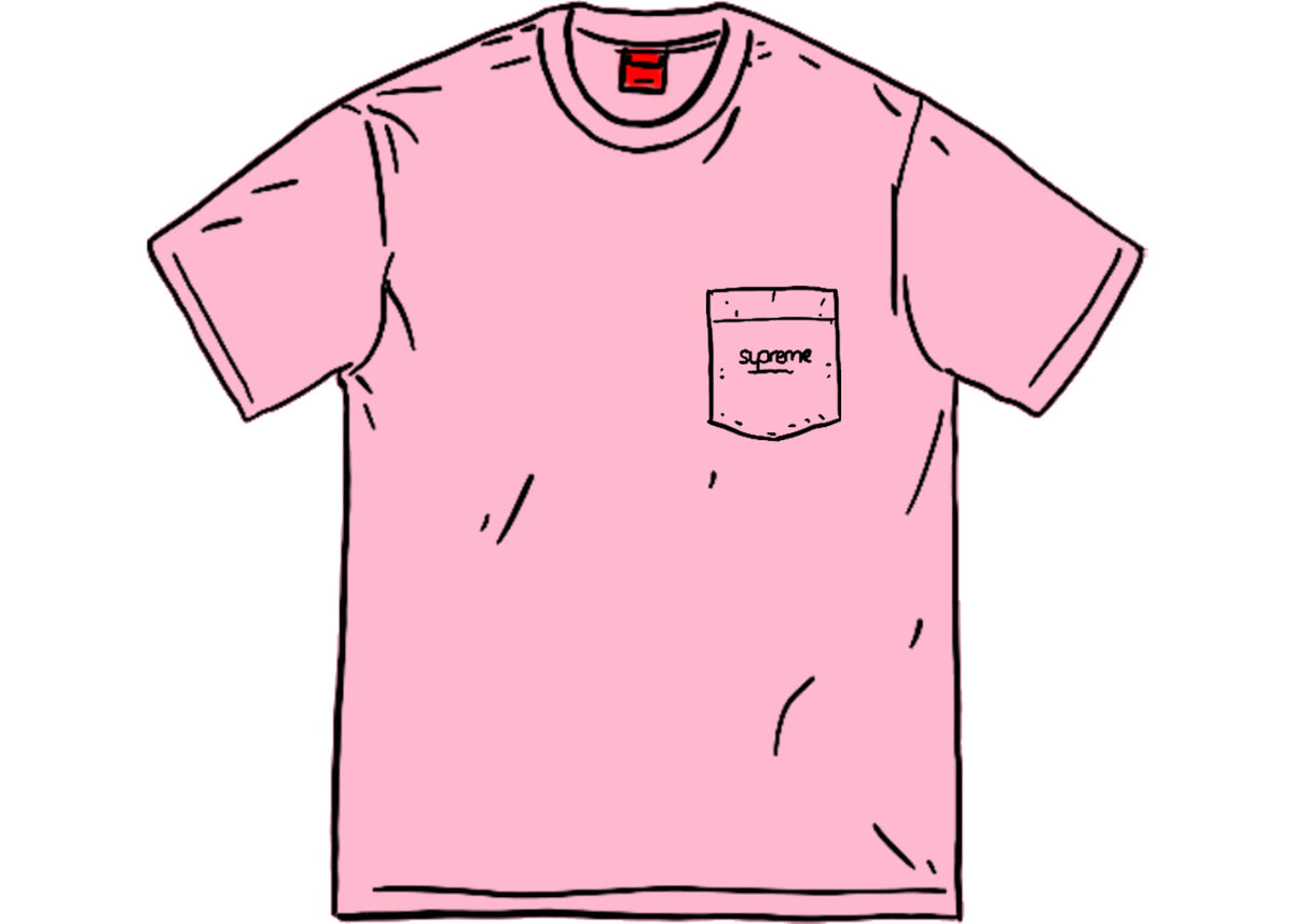 Supreme Overdyed Pocket Tee (SS20) Pink - vue secondaire A