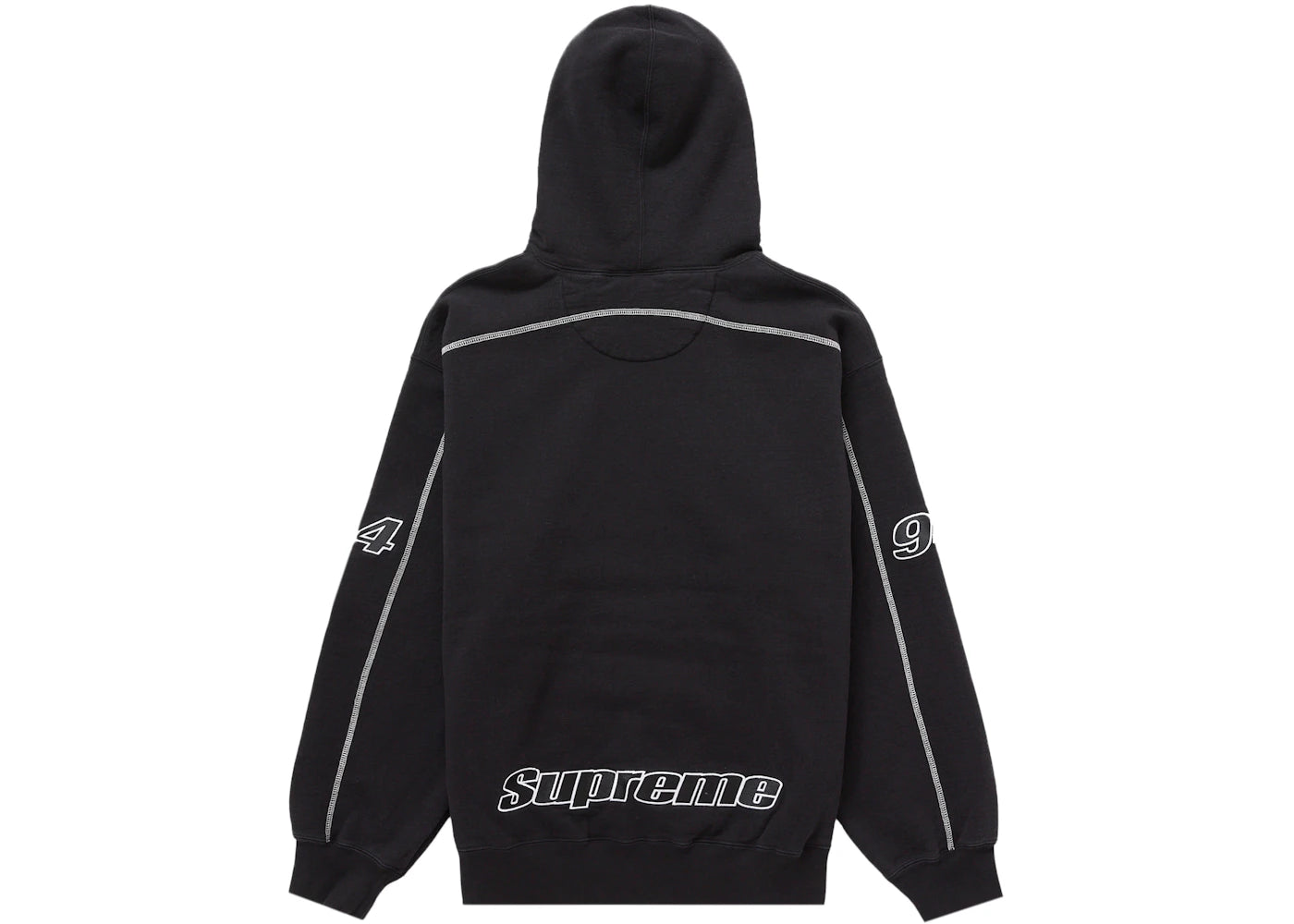 Supreme Overlock Hooded Sweatshirt Black - vue secondaire B