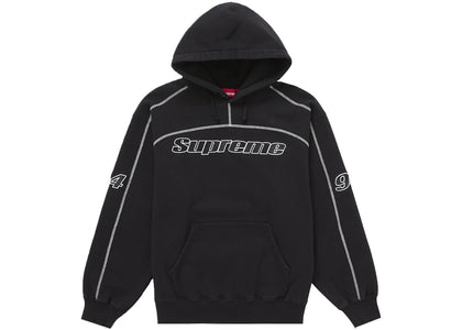 Supreme Overlock Hooded Sweatshirt Black - apparel view 2