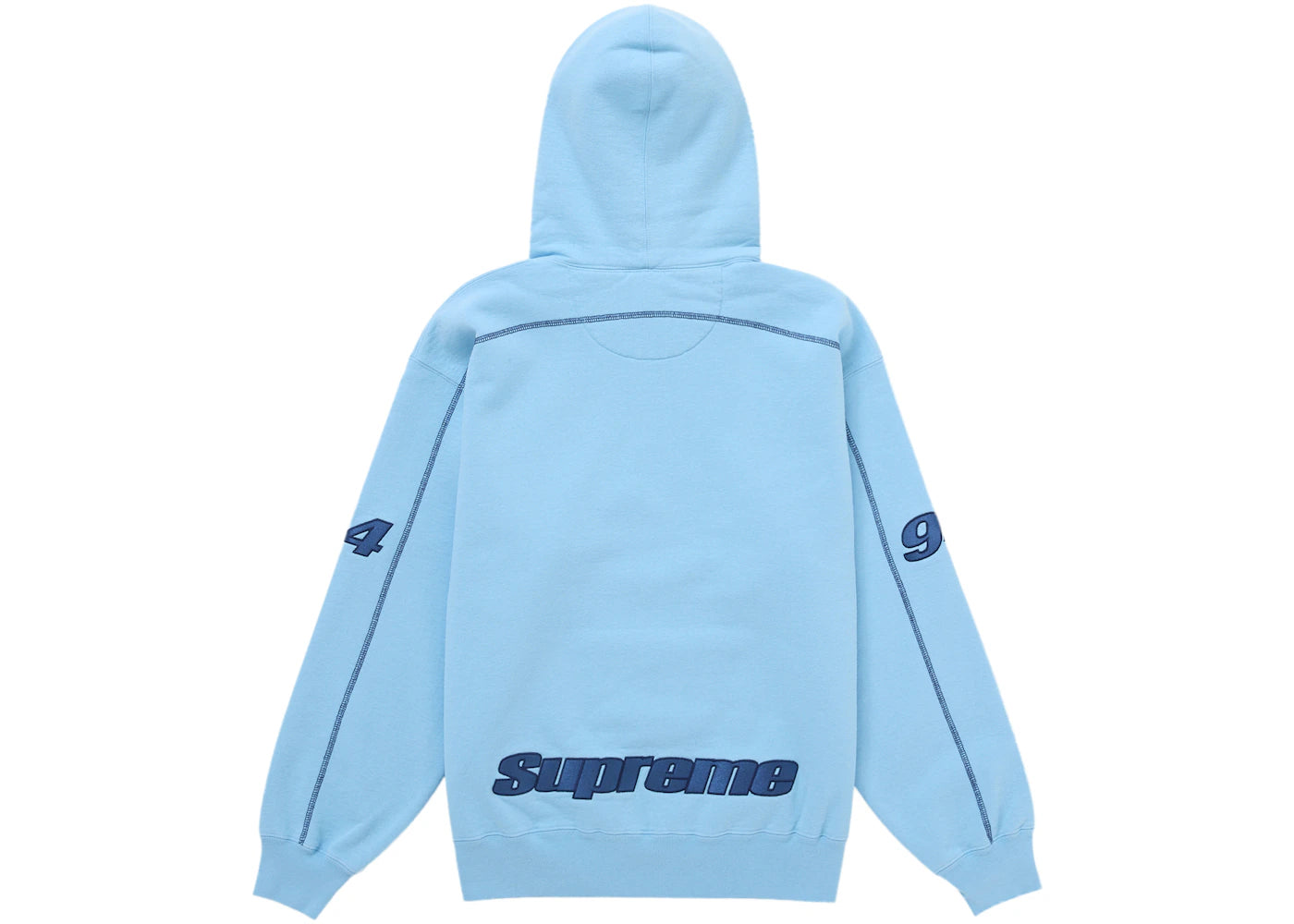 Supreme Overlock Hooded Sweatshirt Light Blue - vue secondaire A