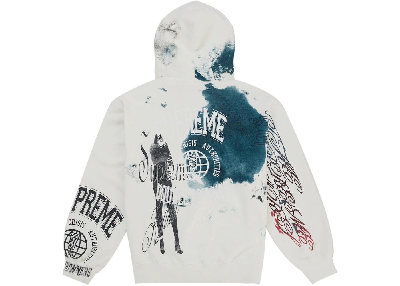 Supreme Overprint Hooded Sweatshirt White - vue secondaire B