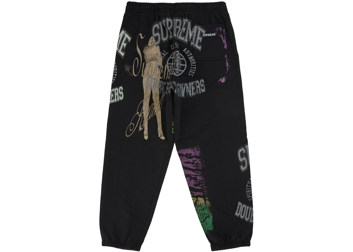 Supreme Overprint Sweatpant Black - vue 360