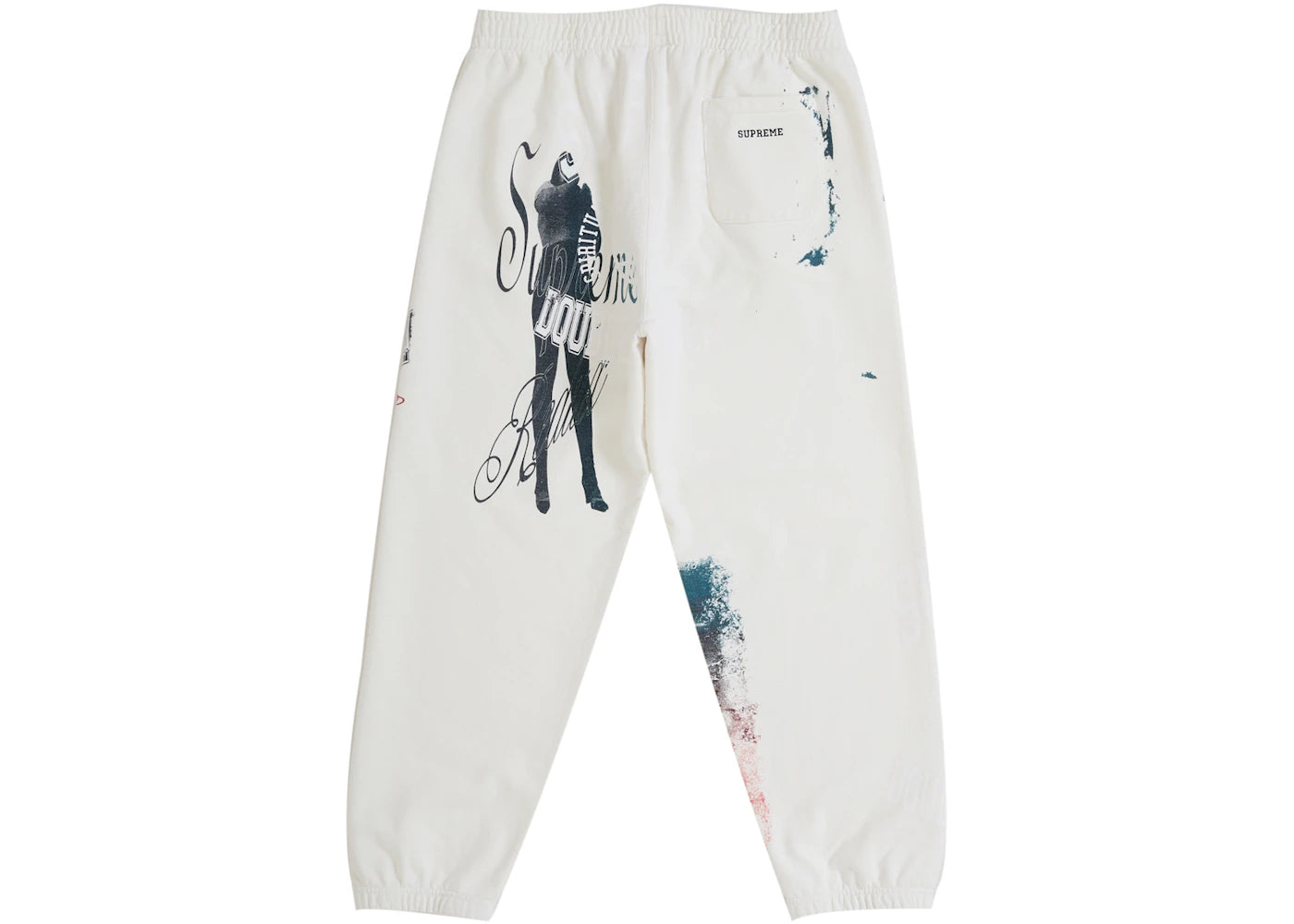 Supreme Overprint Sweatpant White - vue secondaire A