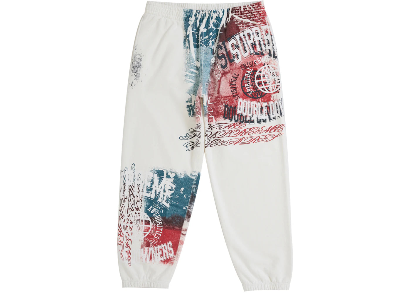 Supreme Overprint Sweatpant White - vue 360