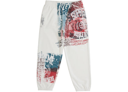 Supreme Overprint Sweatpant White - authentic Supreme product