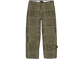 Supreme Paisley Grid Chino Pant Olive