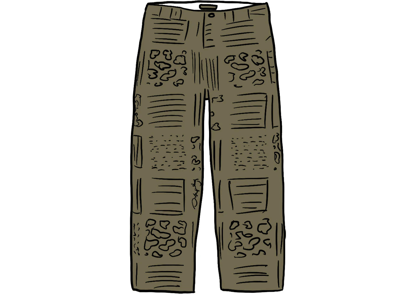 Supreme Paisley Grid Chino Pant Olive - vue secondaire A