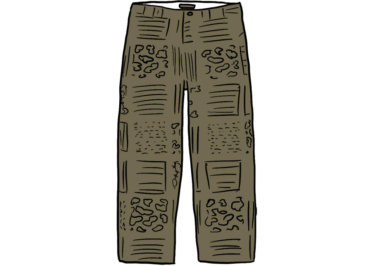 Supreme Paisley Grid Chino Pant Olive - vue 360