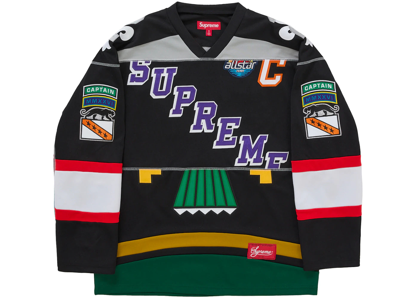 Supreme Paneled Hockey Jersey Black - vue 360