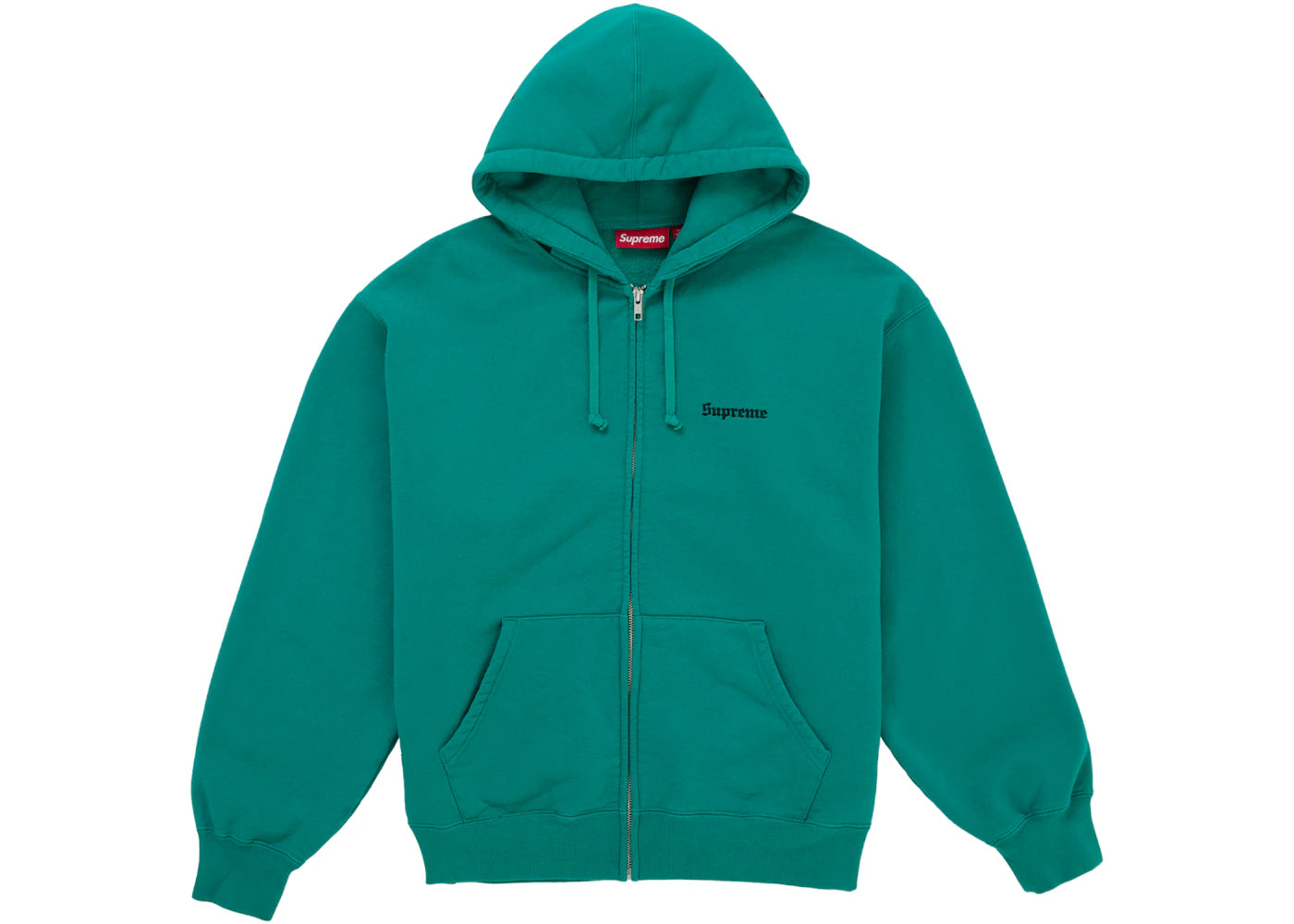 Supreme Paris Is Burning Zip Up Hooded Sweatshirt Green - vue secondaire B