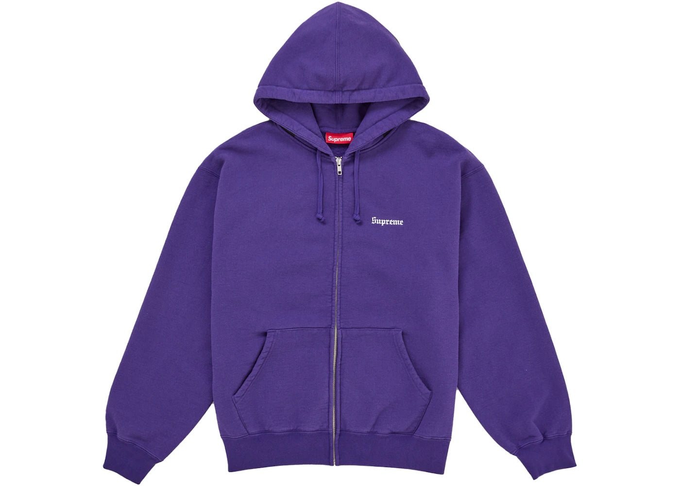 Supreme Paris Is Burning Zip Up Hooded Sweatshirt Purple - vue secondaire B