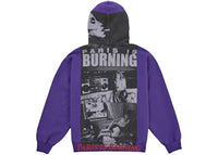 Supreme Paris Is Burning Zip Up Hooded Sweatshirt Purple