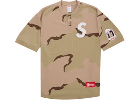 Supreme Paris Shop S Logo Baseball Henley Camo