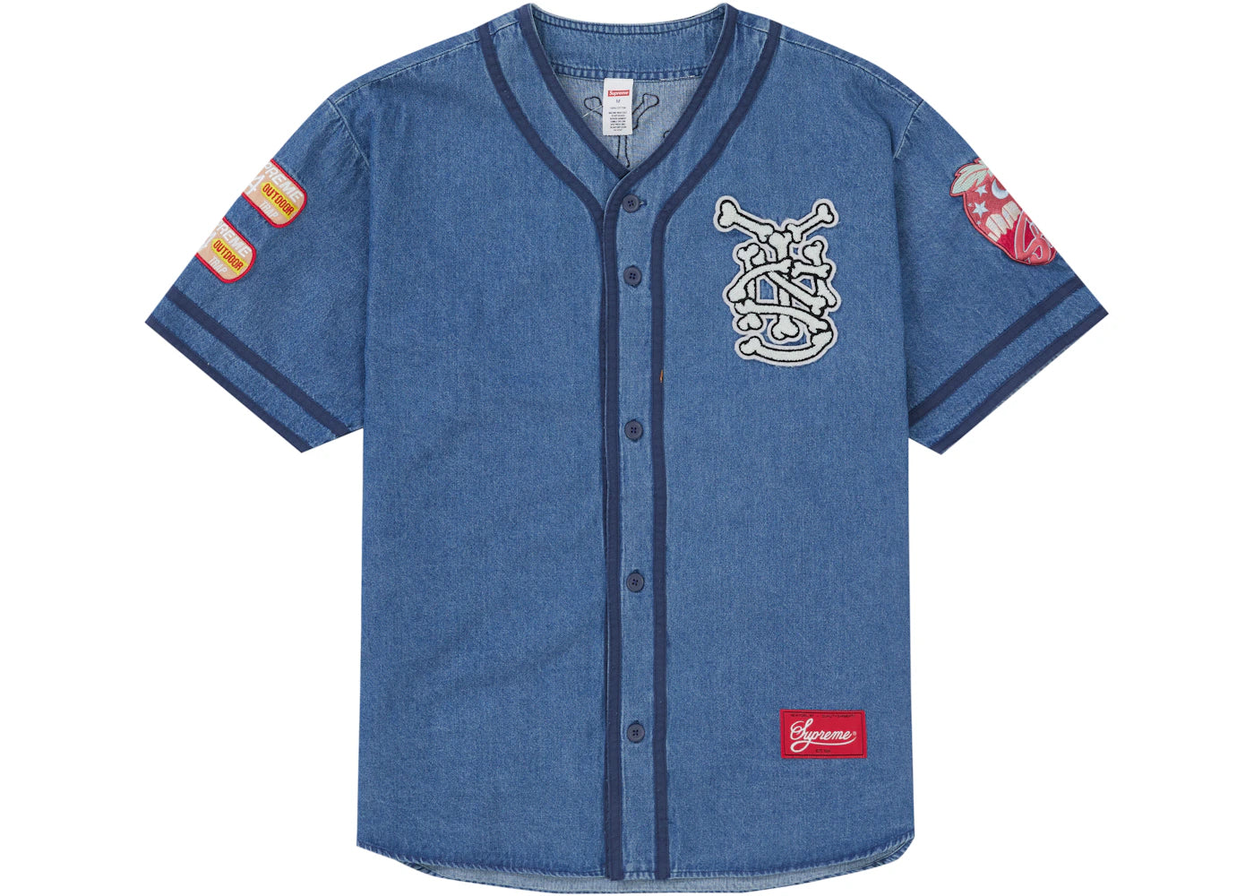 Supreme Patches Denim Baseball Jersey Denim - vue secondaire B