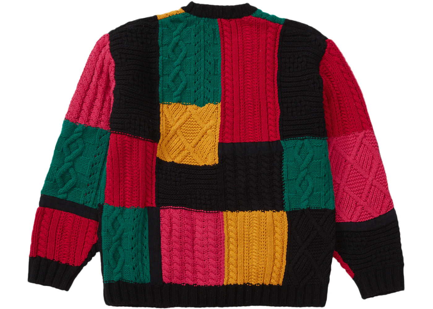Supreme Patchwork Cable Knit Cardigan Black - vue secondaire B