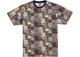 Supreme Patchwork Paisley S/S Top Dark Red - vue 360
