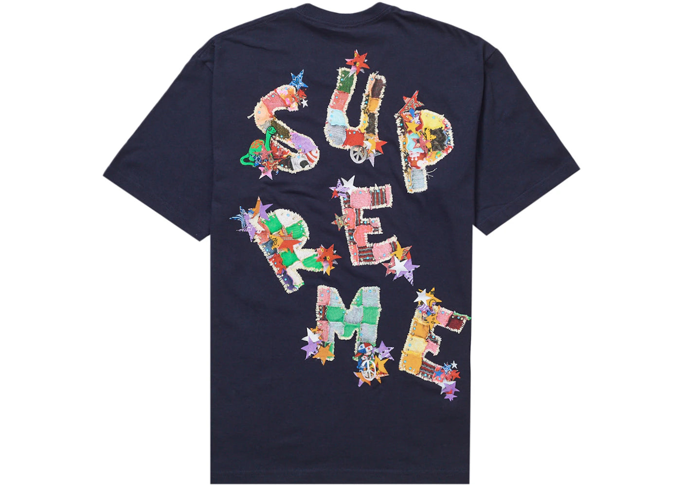 Supreme Patchwork Tee Navy - vue secondaire B