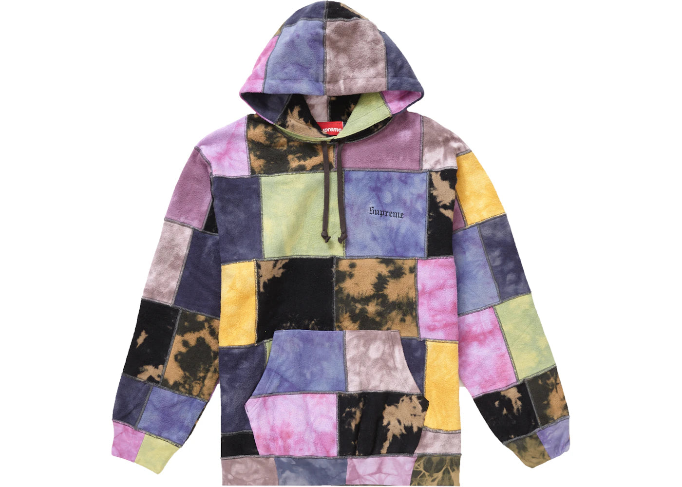 Supreme Patchwork Tie Dye Hooded Sweatshirt Tie Dye - vue secondaire A