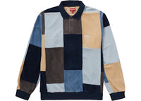 Supreme Patchwork Velour L/S Polo Navy