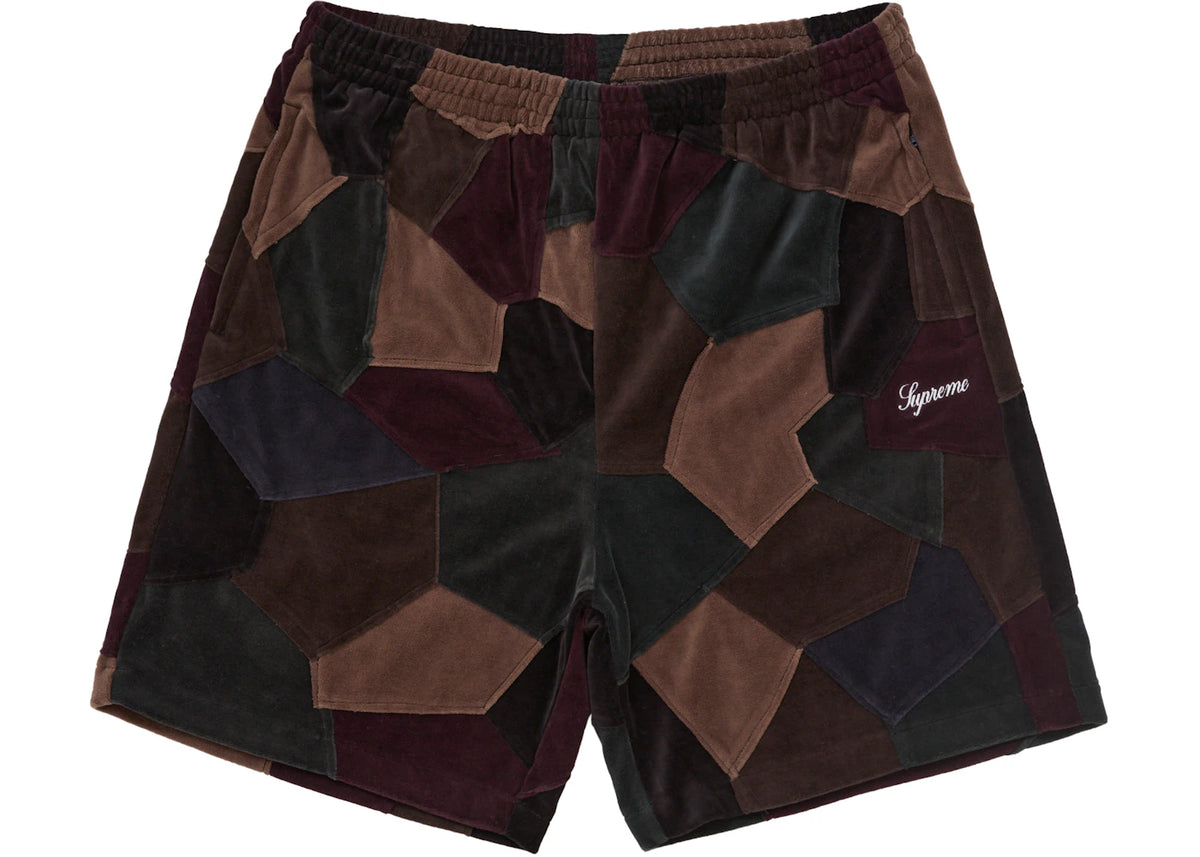 Supreme Patchwork Velour Short Dark Navy - vue 360