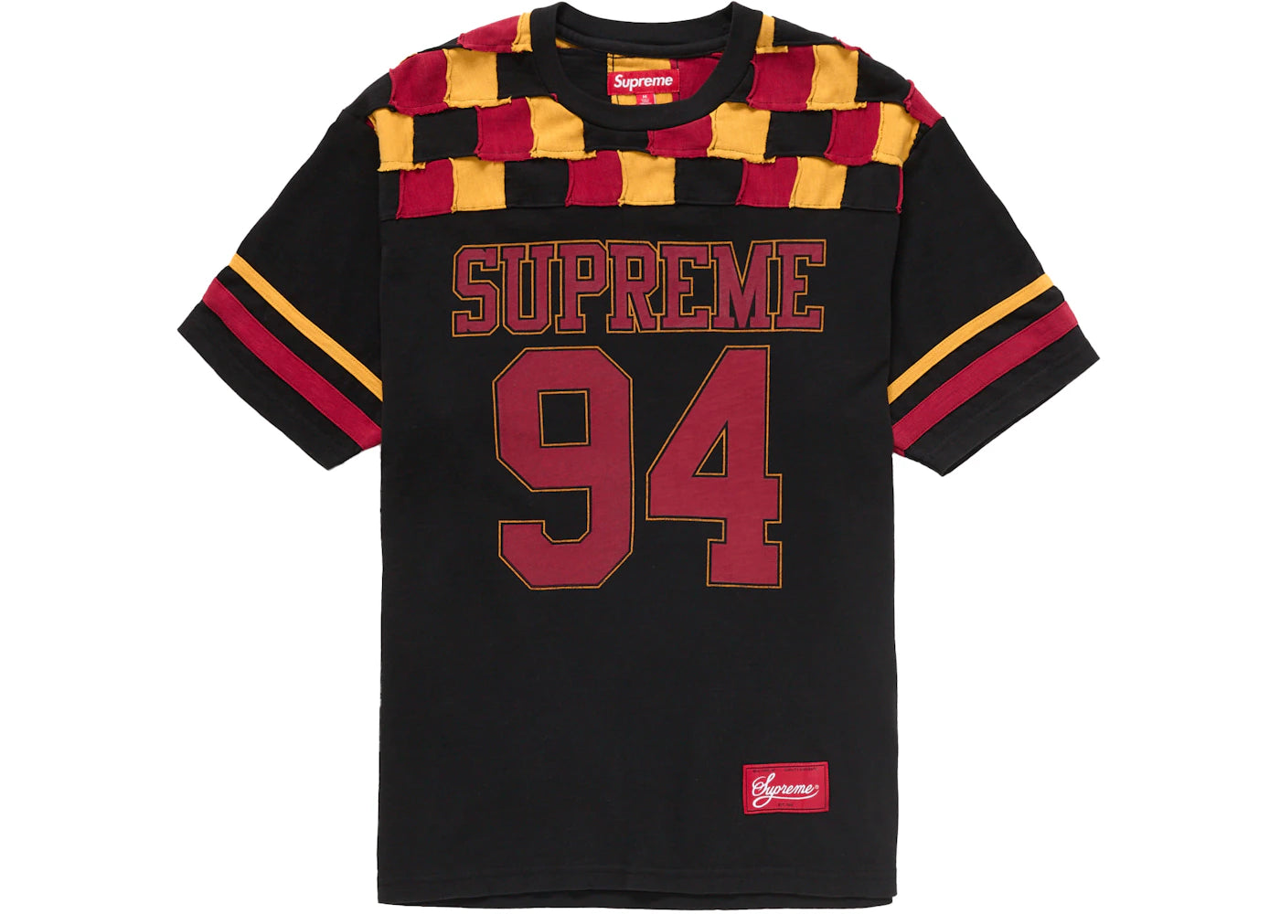 Supreme Patchwork Yoke Football Top Black - vue secondaire A