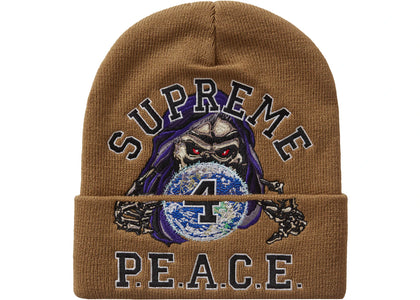 Supreme Peace Embroidered Beanie Tan - product view 2