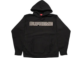 Supreme Perforated Leather Hooded Sweatshirt Black - vue 360