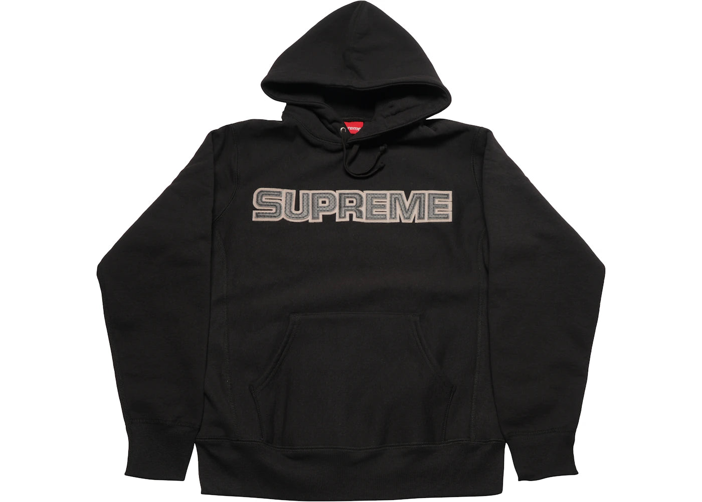 Supreme Perforated Leather Hooded Sweatshirt Black - vue secondaire A