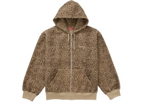 Supreme Pilled Zip Up Hooded Sweatshirt Cheetah - authentic Supreme apparel