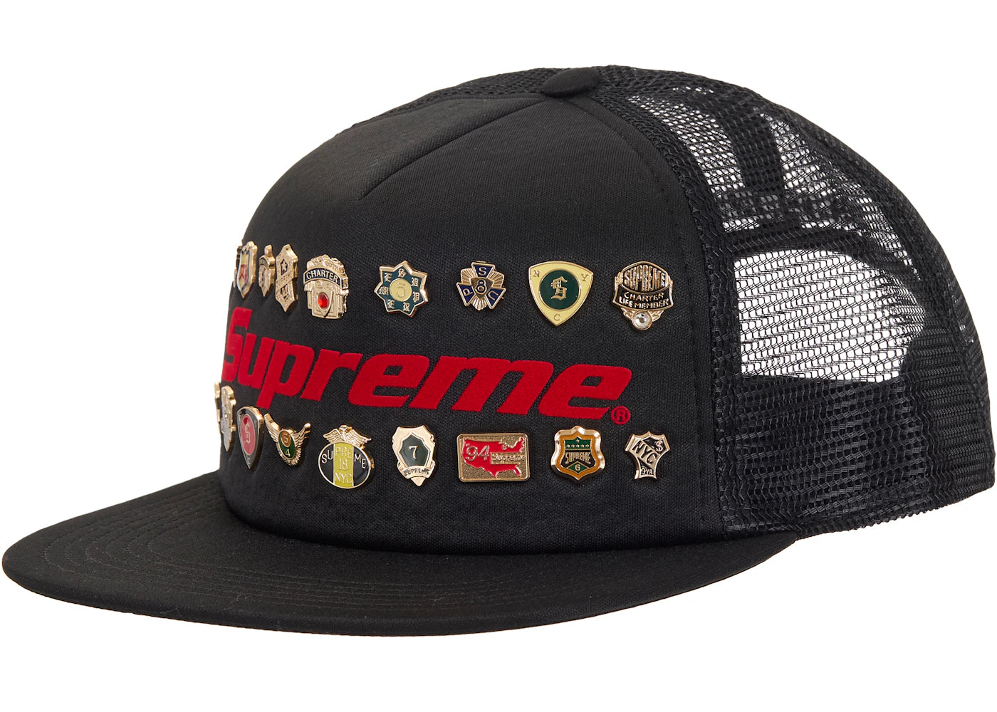 Supreme Pins Mesh Back 5-Panel Black - vue secondaire A