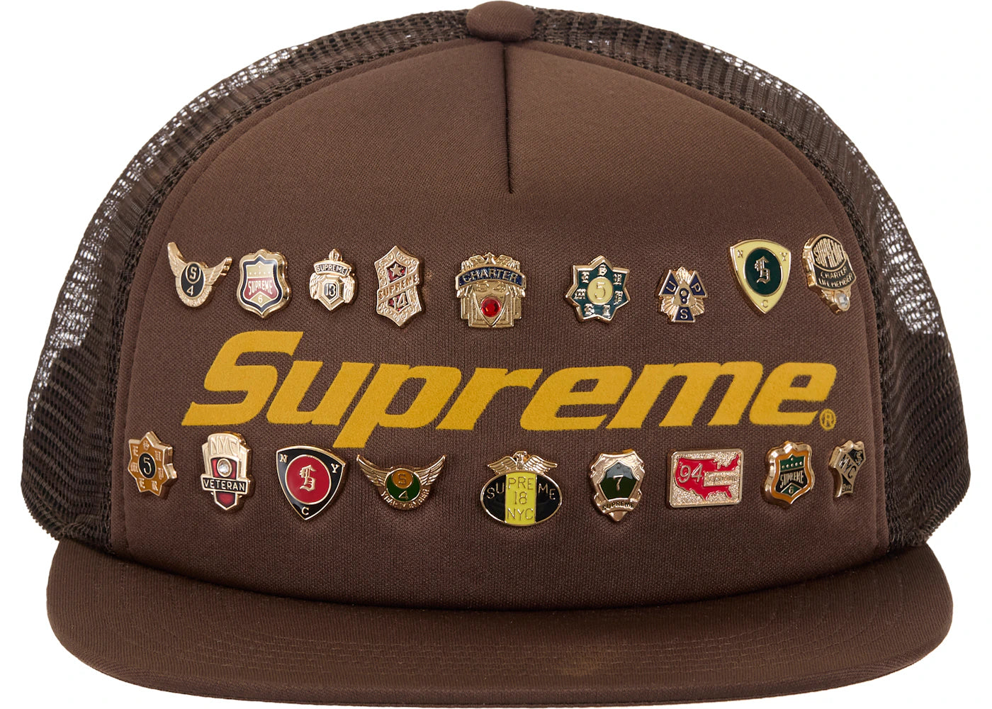 Supreme Pins Mesh Back 5-Panel Brown - vue secondaire B