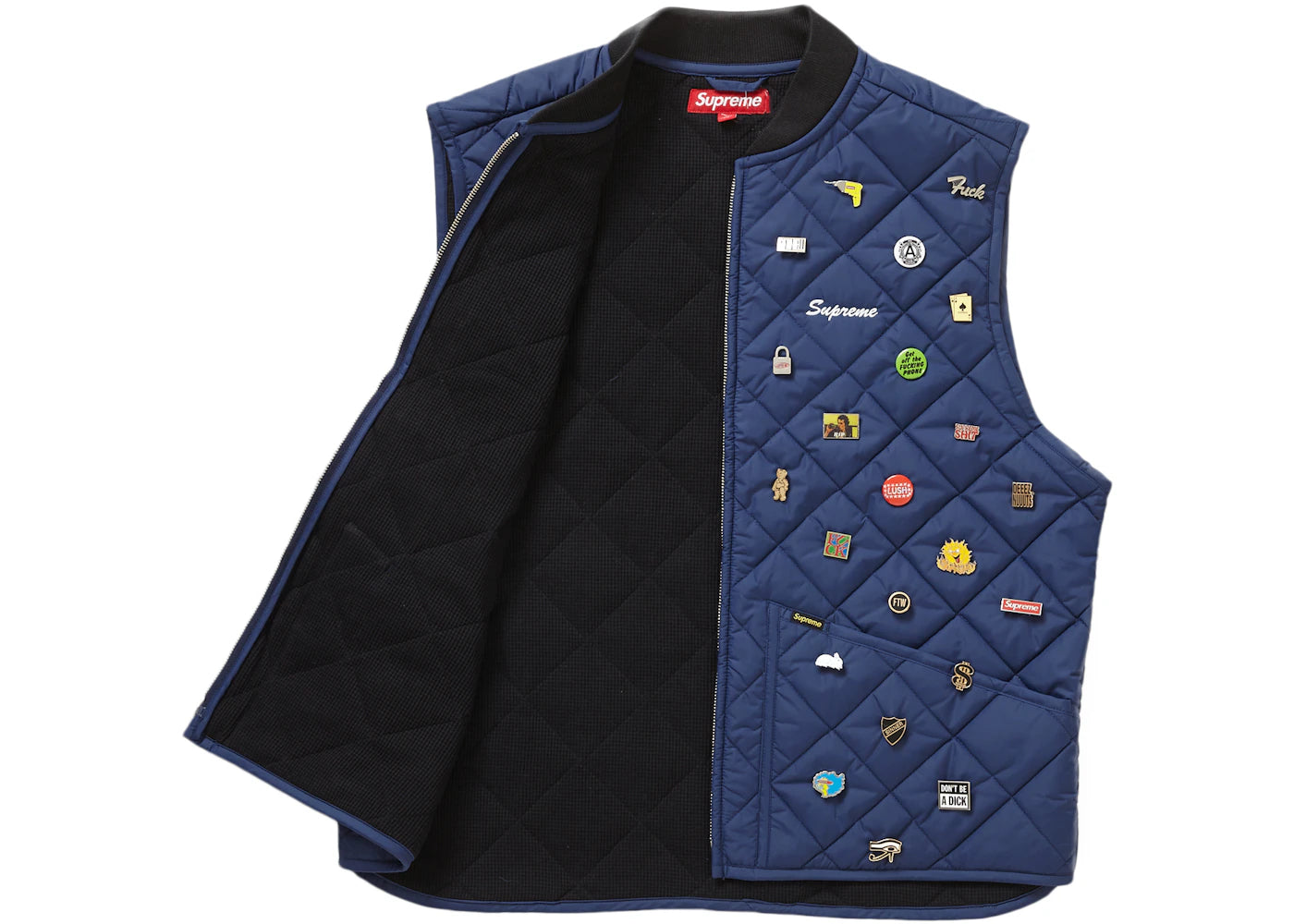 Supreme Pins Steppweste Marineblau - vue secondaire A
