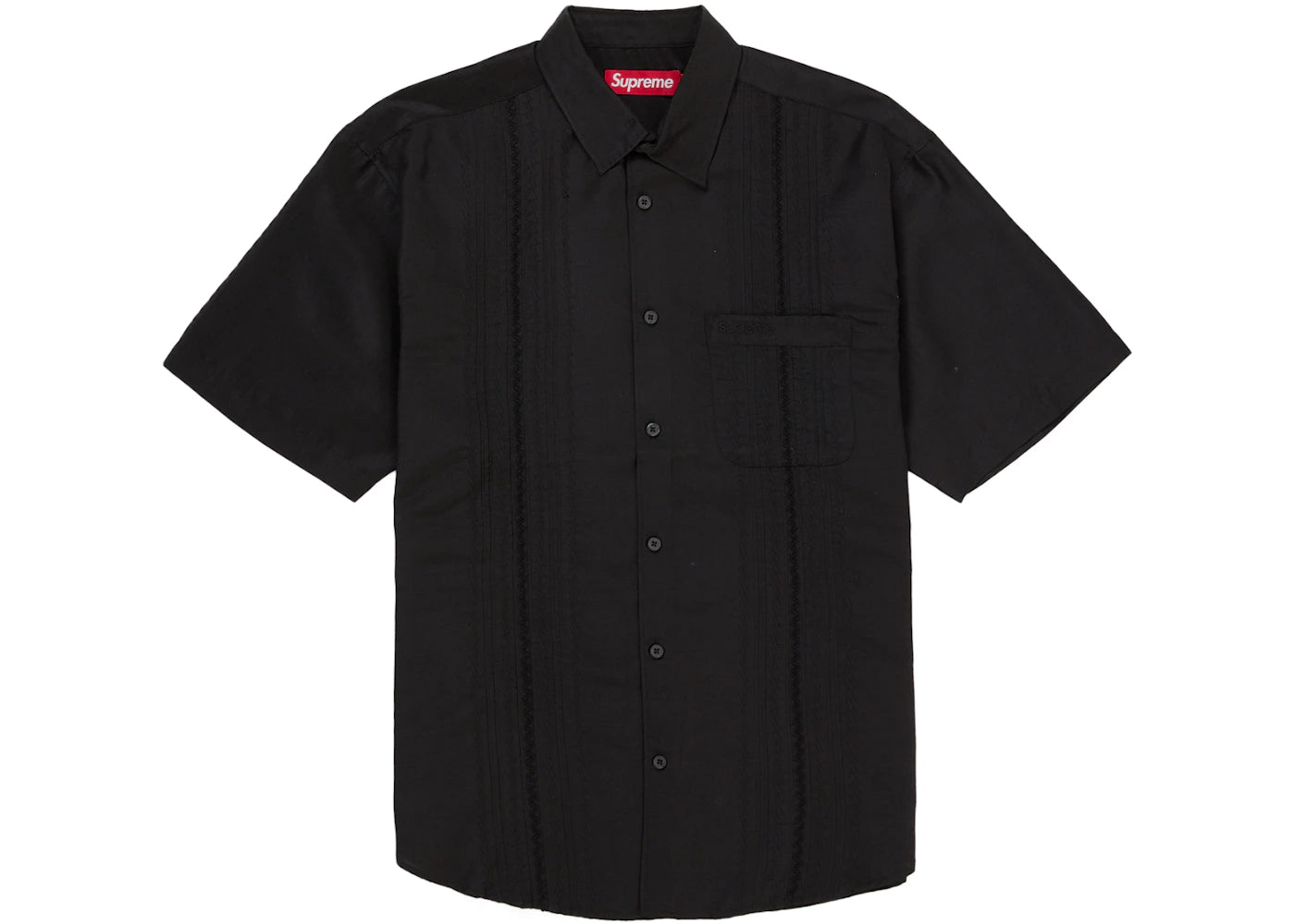 Supreme Pintuck S/S Shirt Black - vue secondaire A