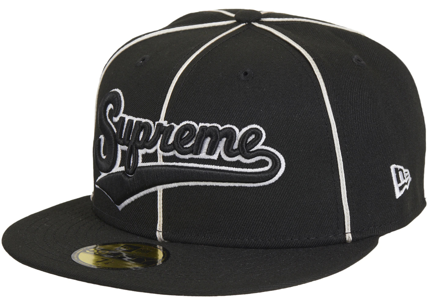 Supreme x New Era Piping Script Logo Cap Black - vue secondaire A