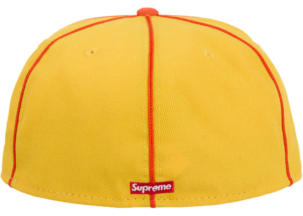 Supreme x New Era Piping Script Logo Cap Yellow