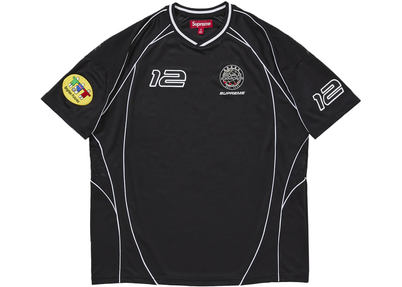Supreme Piping Soccer Jersey Black - vue secondaire A
