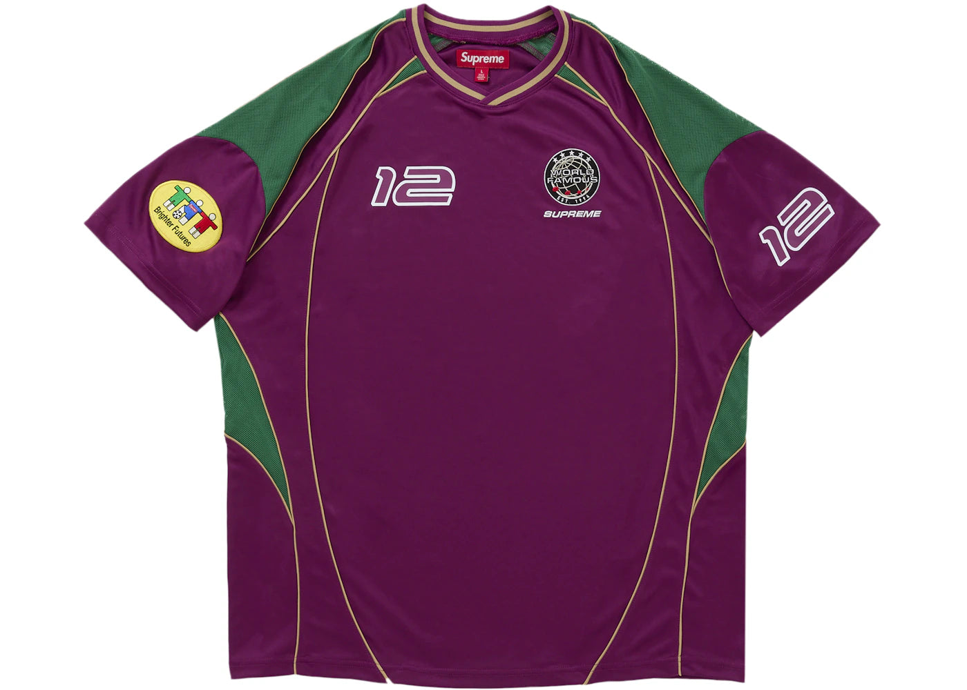 Supreme Piping Soccer Jersey Raspberry - vue secondaire A