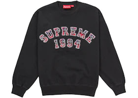 Supreme Plaid Arc Crewneck Black
