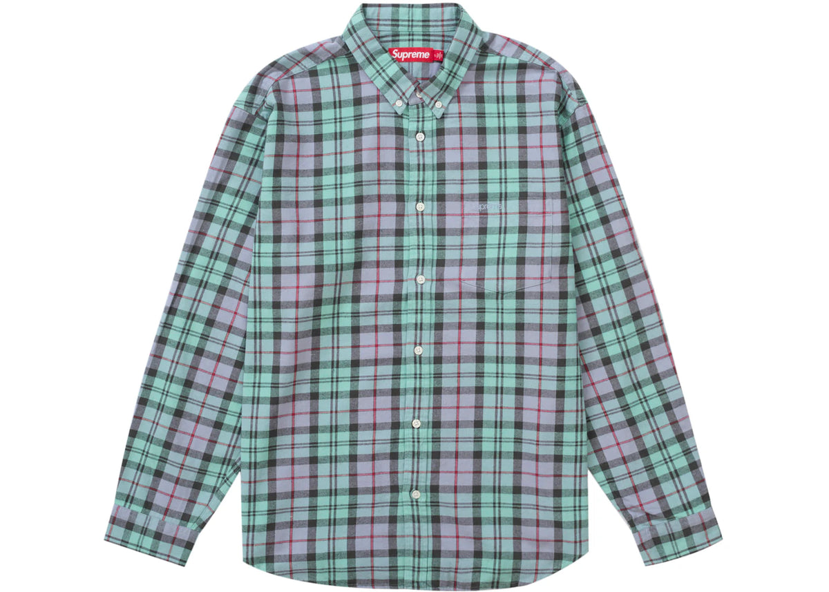 Supreme Plaid Flannel Shirt (FW24) Blue - vue secondaire A