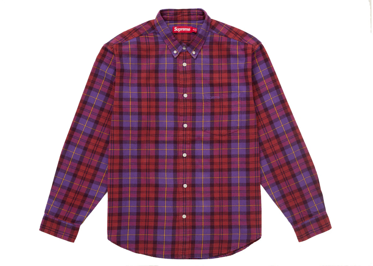Supreme Plaid Flannel Shirt (FW24) Purple - vue secondaire A